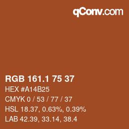 カラーコード: RGB 161.1 75 37 | qconv.com