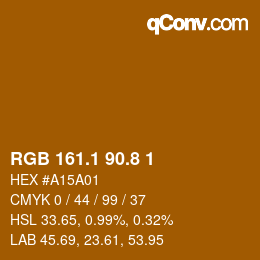カラーコード: RGB 161.1 90.8 1 | qconv.com