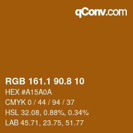 カラーコード: RGB 161.1 90.8 10 | qconv.com