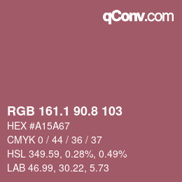 カラーコード: RGB 161.1 90.8 103 | qconv.com