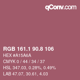 Color code: RGB 161.1 90.8 106 | qconv.com