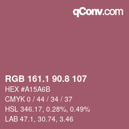 カラーコード: RGB 161.1 90.8 107 | qconv.com