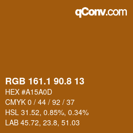Color code: RGB 161.1 90.8 13 | qconv.com