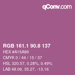 カラーコード: RGB 161.1 90.8 137 | qconv.com