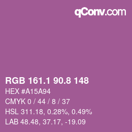 カラーコード: RGB 161.1 90.8 148 | qconv.com