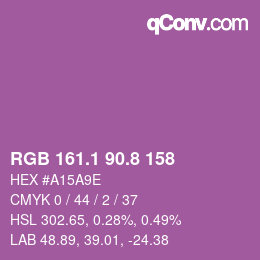 カラーコード: RGB 161.1 90.8 158 | qconv.com