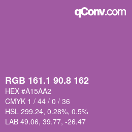 カラーコード: RGB 161.1 90.8 162 | qconv.com