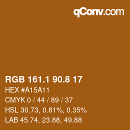 カラーコード: RGB 161.1 90.8 17 | qconv.com