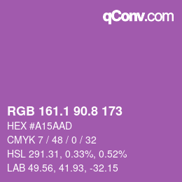 カラーコード: RGB 161.1 90.8 173 | qconv.com