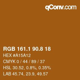 カラーコード: RGB 161.1 90.8 18 | qconv.com