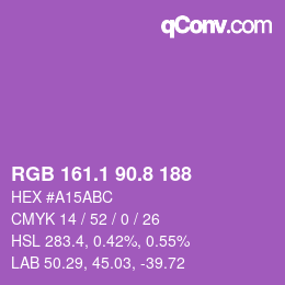 カラーコード: RGB 161.1 90.8 188 | qconv.com