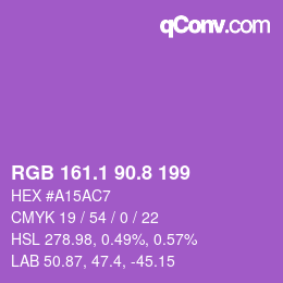 カラーコード: RGB 161.1 90.8 199 | qconv.com