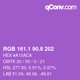 カラーコード: RGB 161.1 90.8 202 | qconv.com