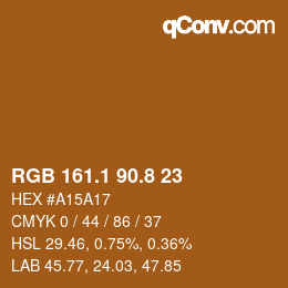 Color code: RGB 161.1 90.8 23 | qconv.com