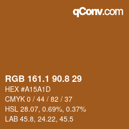 Color code: RGB 161.1 90.8 29 | qconv.com