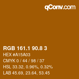 カラーコード: RGB 161.1 90.8 3 | qconv.com