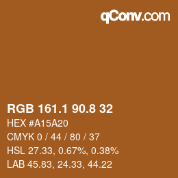 Color code: RGB 161.1 90.8 32 | qconv.com