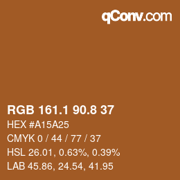 Color code: RGB 161.1 90.8 37 | qconv.com
