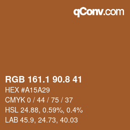 Color code: RGB 161.1 90.8 41 | qconv.com