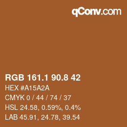 Color code: RGB 161.1 90.8 42 | qconv.com