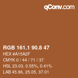 Color code: RGB 161.1 90.8 47 | qconv.com