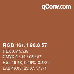 Color code: RGB 161.1 90.8 57 | qconv.com