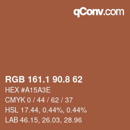 Color code: RGB 161.1 90.8 62 | qconv.com
