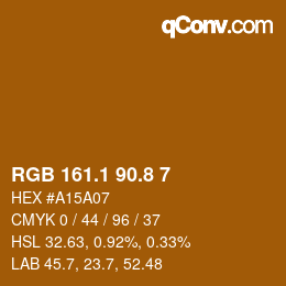 カラーコード: RGB 161.1 90.8 7 | qconv.com