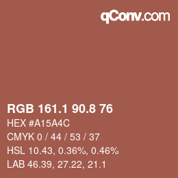 Color code: RGB 161.1 90.8 76 | qconv.com