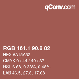 Color code: RGB 161.1 90.8 82 | qconv.com