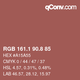 Color code: RGB 161.1 90.8 85 | qconv.com