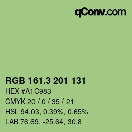カラーコード: RGB 161.3 201 131 | qconv.com