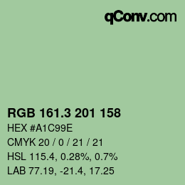カラーコード: RGB 161.3 201 158 | qconv.com