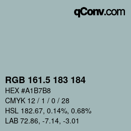 Color code: RGB 161.5 183 184 | qconv.com
