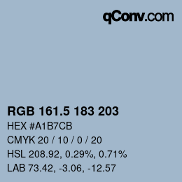 Color code: RGB 161.5 183 203 | qconv.com