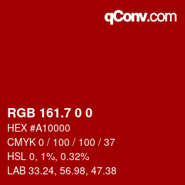 カラーコード: RGB 161.7 0 0 | qconv.com