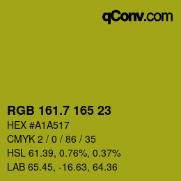 カラーコード: RGB 161.7 165 23 | qconv.com