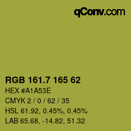 カラーコード: RGB 161.7 165 62 | qconv.com