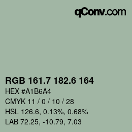 カラーコード: RGB 161.7 182.6 164 | qconv.com