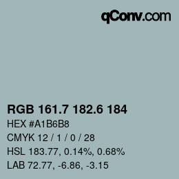 カラーコード: RGB 161.7 182.6 184 | qconv.com