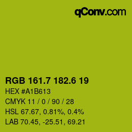 カラーコード: RGB 161.7 182.6 19 | qconv.com