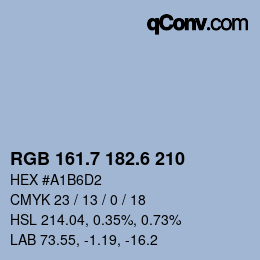 カラーコード: RGB 161.7 182.6 210 | qconv.com
