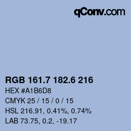 カラーコード: RGB 161.7 182.6 216 | qconv.com
