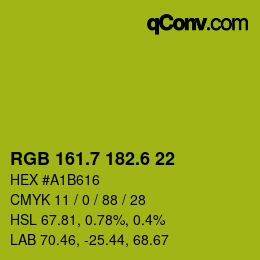 カラーコード: RGB 161.7 182.6 22 | qconv.com