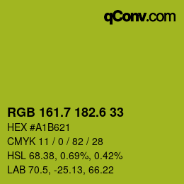カラーコード: RGB 161.7 182.6 33 | qconv.com