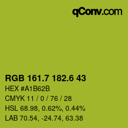 カラーコード: RGB 161.7 182.6 43 | qconv.com