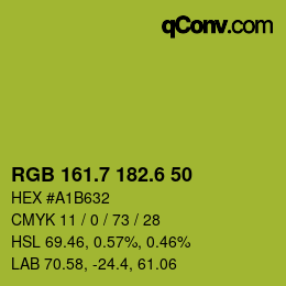 カラーコード: RGB 161.7 182.6 50 | qconv.com