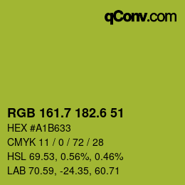 カラーコード: RGB 161.7 182.6 51 | qconv.com