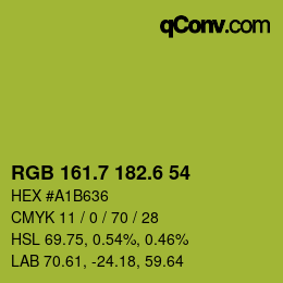 カラーコード: RGB 161.7 182.6 54 | qconv.com