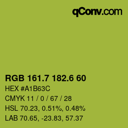 カラーコード: RGB 161.7 182.6 60 | qconv.com